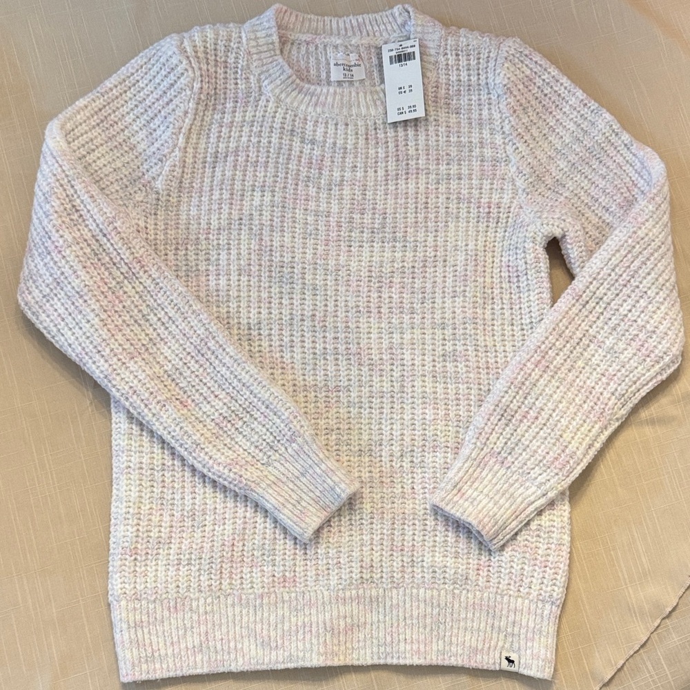 NEW Abercrombie Kids Cozy Knit Sweater in Pastel Shades NWT Girls 13/14